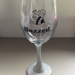 Vinyl buzzed wine glass